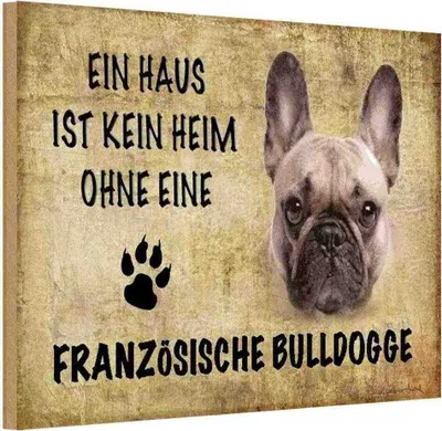 Produktbild von vianmo Holzschild 20x30 cm Französische Bulldogge Hund Tier Haustier