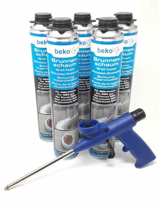 Produktbild von 5 Stück Brunnenschaum 750 ml für NBS-Pistole inkl. NBS - Schaum Pistole BLUE