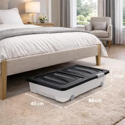 Produktbild von Rollerbox Unterbettbox auf Rollen mit Deckel 80 x 40 x 17 cm
