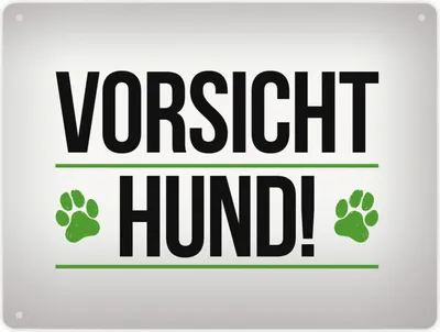 Produktbild von Metallschild XL mit Spruch: Vorsicht Hund! Schild Blechschild Aluminiumschild