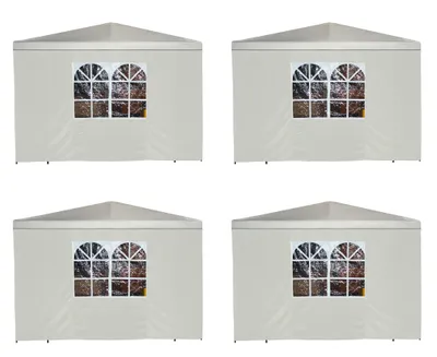 Produktbild von DEGAMO Pavillon Seitenwände mit Fenster, 3x1,9m, Polyester ecru, 4er Set