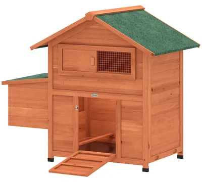 Obrázok produktu pre Kurník PawHut 113,5 x 67,5 x 95,5 cm Drevený kurník s hniezdnou búdkou, oranžový