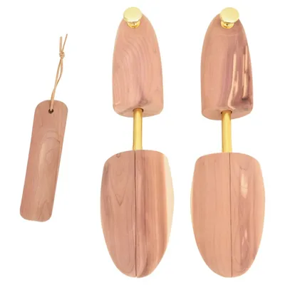 Immagine prodotto di vidaXL Albero delle scarpe con calzascarpe EU 44-45 in legno massiccio di cedro