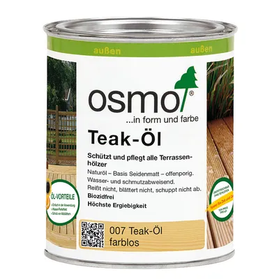 Produktbild von Osmo Teak Öl farblos für zahlreiche Edel und Nadelhölzer 375ml