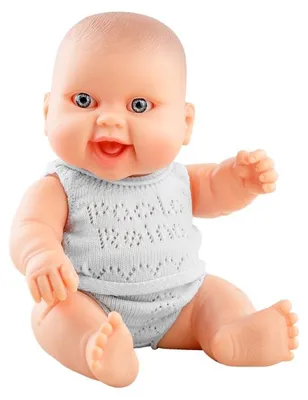 Produktbild von Paola Reina Puppe Babypuppe weißes Mädchen mit Unterwäsche und lachendem Gesicht