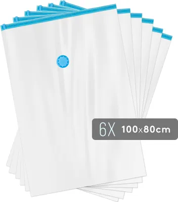 Produktbild von Kronenburg Vakuumbeutel – 100 x 80 cm 6er Set - Aufbewahrungsbeutel für Bekleidung Bettwäsche und mehr