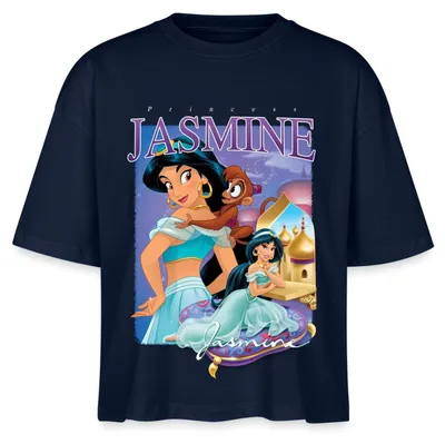 Produktbild von Prinzessin Jasmin Mit Äffchen Abu Boxy Shirt Damen, S, Navy