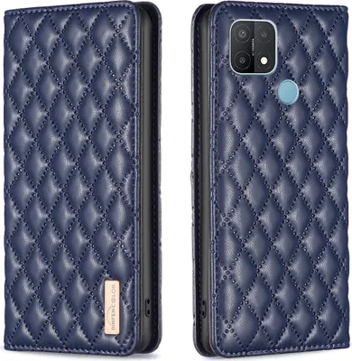 Produktbild von OPPO A15 Hülle, Elegant Bookstyle Flip Leder Kartenfächer Schutzhülle mit Ständer für OPPO A15 Blau
