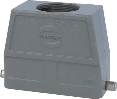 Productafbeelding van HARTING Han 16B, behuizing van tule, hoog, 1x M40 rechte kabeluitgang, voor 1 beugel (aan het onderste deel), aansluiting M40