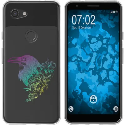 Produktbild von PhoneNatic Case kompatibel mit Google Pixel 3a Silikon-Hülle Floral Rabe M4-4