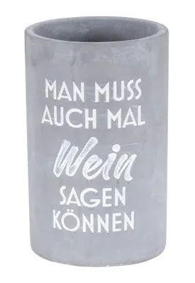 Produktbild von Weinkühler H21cm Beton Grau Flaschenkühler Spruch Wein Sektkühler Tischdeko Candlelight Dinner Mädelsabend