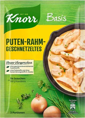 Produktbild von Knorr Basis für Puten Rahmgeschnetzeltes 56g