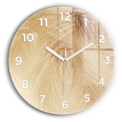 Produktbild von Wallfluent Große Wanduhr – Stilles Quarzuhrwerk - Uhr Dekoration Wohnzimmer Schlafzimmer Küche - Zifferblatt - weiße Zeiger - 60 cm - Gold abstrakt