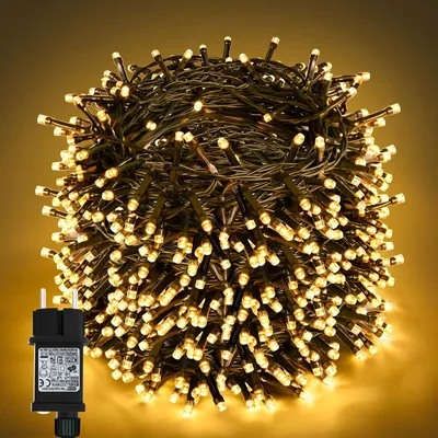 LED-Lichterkette 30 m, 300 warmweiße LEDs, IP44, Timer, 8 Modi