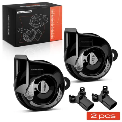 Image de Klaxon de voiture - 2 klaxons - 80 mm - 12 V - 2 pôles - Compatible avec VW Golf, Audi, Skoda, Porsche