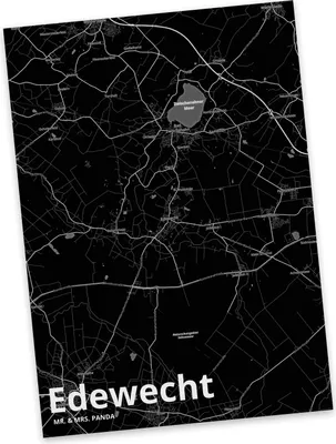 Produktbild von Mr. & Mrs. Panda Postkarte Edewecht - Geschenk, Stadt, Ansichtskarten, Ansichtskarte, Postkarten, Dorf Karte Landkarte Map Stadtplan, Grußkarte, einzelkarte