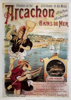 Image de Arcachon - Bains de mer - 50x70cm Affiche Poster