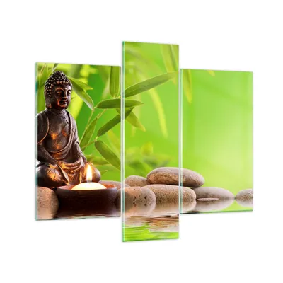 Produktbild von Bilder auf glas - Buddhismus Feng Shui Spa Bambus - 95x80cm - Glasbilder - Wandbilder - Kunstdruck - zum Aufhängen bereit - Wanddekoration aus Glas - Glas Bilder - Wandbild auf Glas - GCB95x80-2392
