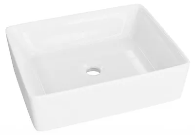 Zdjęcie produktu dla LAVITA Umywalka nablatowa Alegranza| Prostokątna umywalka nablatowa | Umywalka bez przelewu i otworu na baterię | Wykonana z wysokiej jakości porcelany | Umywalka | 49x38x13,5 cm | Błyszcząca biel