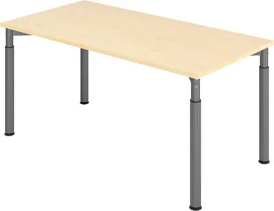 Produktbild von bümö Schreibtisch Serie-Y - Nachbildung Ahorn, Größe:  160 x 80 cm, Gestell: Graphit