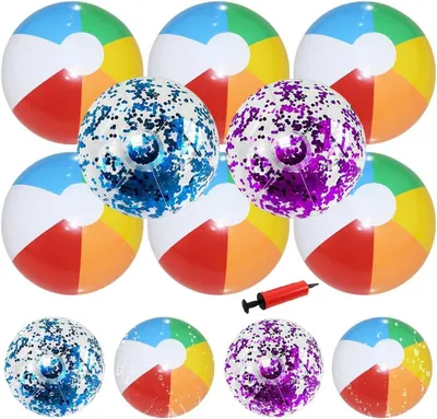 Imagen del producto de Pelota de fútbol inflable para la playa, de varios colores, fabricada en PVC resistente, 1 unidad, ideal para niños y juegos acuáticos