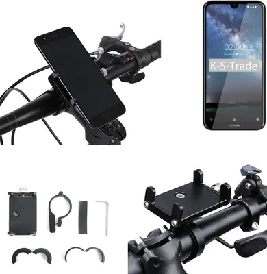 Produktbild von K-S-Trade Handyhalterung für das Fahrrad kompatibel mit Nokia 2.2 (2019) Halter Lenkstange Fahrradhalterung Motorrad Bike Mount Befestigung