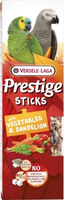 Image de VERSELE LAGA Prestige Sticks Parrots with Vegetables & Dandelion 140g - flacons avec légumes et pissenlit pour grands perroquets