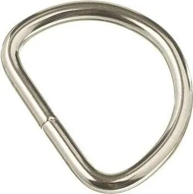 Produktbild von D-Ring, geschweißt, vernickelt, 1 Stück