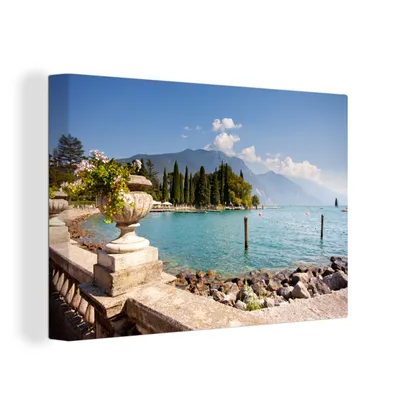 Obrázek produktu pro OneMillionCanvasses® Malba na plátně Nástěnná malba na plátně - Gardské jezero - Pobřeží - Voda - 150x100cm