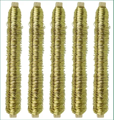 Produktbild von Novatool 5x Wickeldraht I gold I 0,55 mm I Draht I Floristendraht Metalldraht Blumendraht Bindedraht Biegedraht Pflanzendraht Dekoband Dekodraht