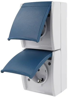 Produktbild von BUSCH-JAEGER Steckdose 2f grbl/gn mt ocean AP Klappd IP44