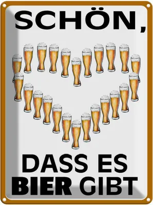 Produktbild von vianmo Blechschild 40x30 cm schön dass es Bier gibt Spruch Zitat