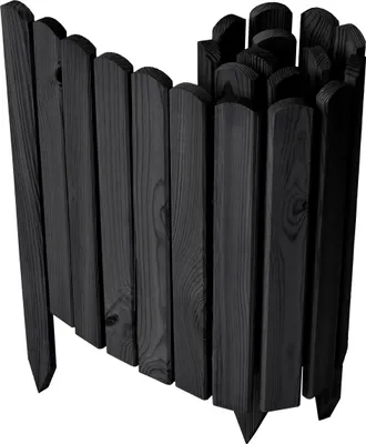 Produktbild von Garronda Beeteinfassung Holz Rollzaun Gartenzaun imprägniert Flexibler Rollborder Rasenkante  Länge: 100 cm (Graphite, Höhe: 40 cm)