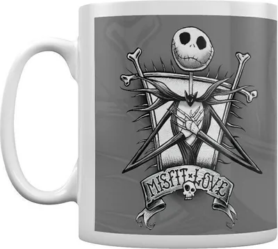 Produktbild von Nightmare Before Christmas - Kaffeebecher "Misfit Love" PM1821 (Einheitsgröße) (Weiß/Grau)
