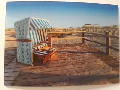 Produktbild von 3 D Ansichtskarte Strandkorb, Postkarte Wackelkarte Hologrammkarte, Strand Meer Nordsee