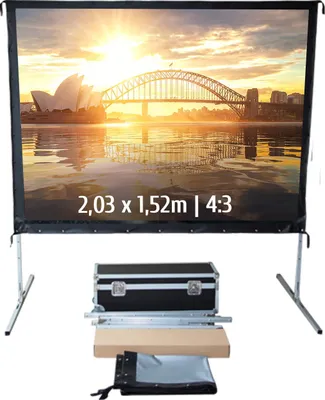 Produktbild von Projektionsleinwand, tragbar, 2,03 x 1,52 m - Format 4:3 - Rückprojektionsleinwand