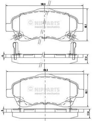Immagine prodotto di NIPPARTS J3602112 Set pastiglie freno anteriori