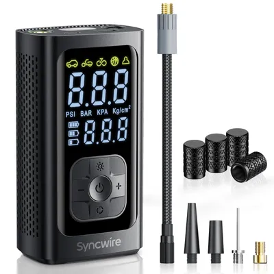 Productafbeelding van Draagbare Bandenpomp met Digitale Manometer - 150PSI
