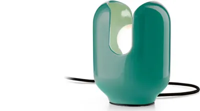 Produktbild von Tischleuchte Keramik 20 cm hoch Türkis E27 Retro Keramikleuchte