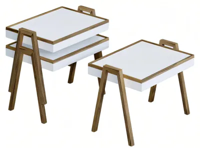 Obrázok produktu pre Elegantný biely drevený konferenčný stolík v modernom dizajne