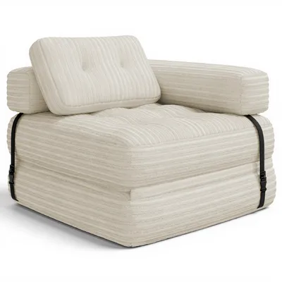 Produktbild von BEALIFE 3-in-1 Sitzsack faltbar | Als Sofa, Sessel & Gästebett | Für kleine Räume | 85x85x60 cm |AR34 Beige