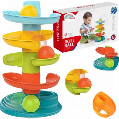 Zdjęcie produktu dla Wieża z piłeczkami zjeżdzalnia piłek kulek kuleczkowa dla dzieci montessori