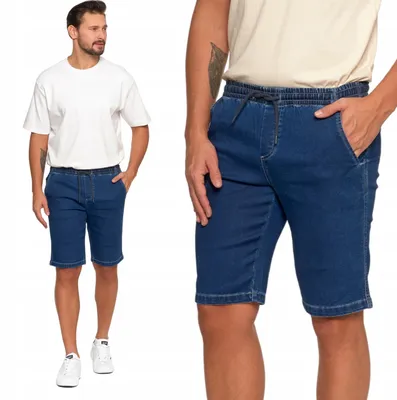Produktbild von Herren-Strickshorts mit Taschen, Sommer-Look, Jeansshorts MORAJ L BLAU