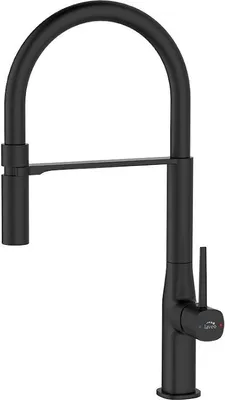 Immagine prodotto di Miscelatore verticale di design per lavello con bocca a U nero