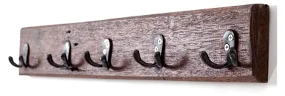 Produktbild von Hakenleiste | Massivholz, 60 cm, 10 Haken | Wandhaken, Holz Garderobenhaken, Flurgarderobe, Handtuchhaken
