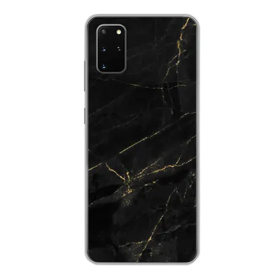 Produktbild von MuchoWow® Handyhülle Schutzhülle Hülle für Samsung Galaxy S20 Plus Marmor - Schwarz - Gold - Chic - Marmoroptik - Design Silikon Softcase Handy Hülle - Hartschale