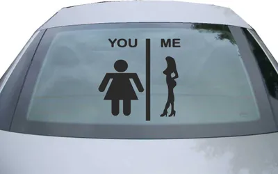 Produktbild von Indigos UG - Aufkleber Heckscheibe & Motorklappe DE6073 - schwarz - 600x600 mm - you me girl - Auto Scheiben Fenster Heckklappe Tuning Racing JDM - Die cut