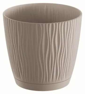 Obrázek produktu pro Květináč SANDY s miskou 18,8 cm - šedý kámen