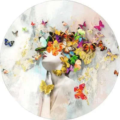 Produktbild von Metallbild Butterflies In The Face Ø 98 cm