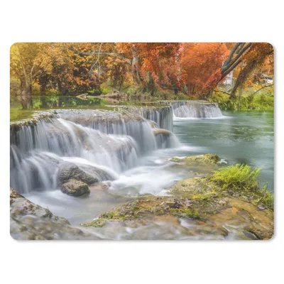 Produktbild von MuchoWow® Mauspad Mousepad Herbst - Wasserfall - Natur - Bäume 23x19 cm - Mousepads - Maus Mat - Pad - Mausunterlage - Schreibtischunterlage - Mauspad